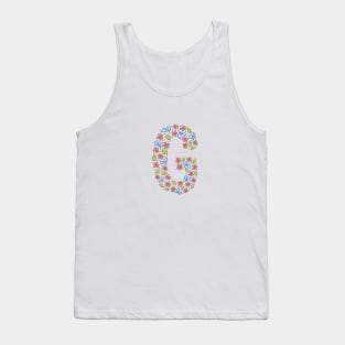 Floral Monogram Letter G - pink and blue Tank Top